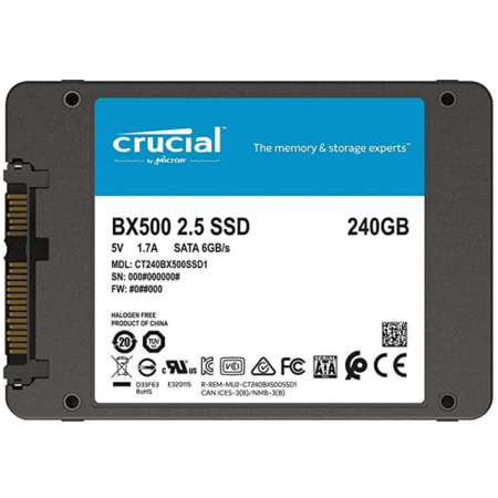 Crucial Internal SSD BX500 3D NAND SATA 2.5″ 240GB