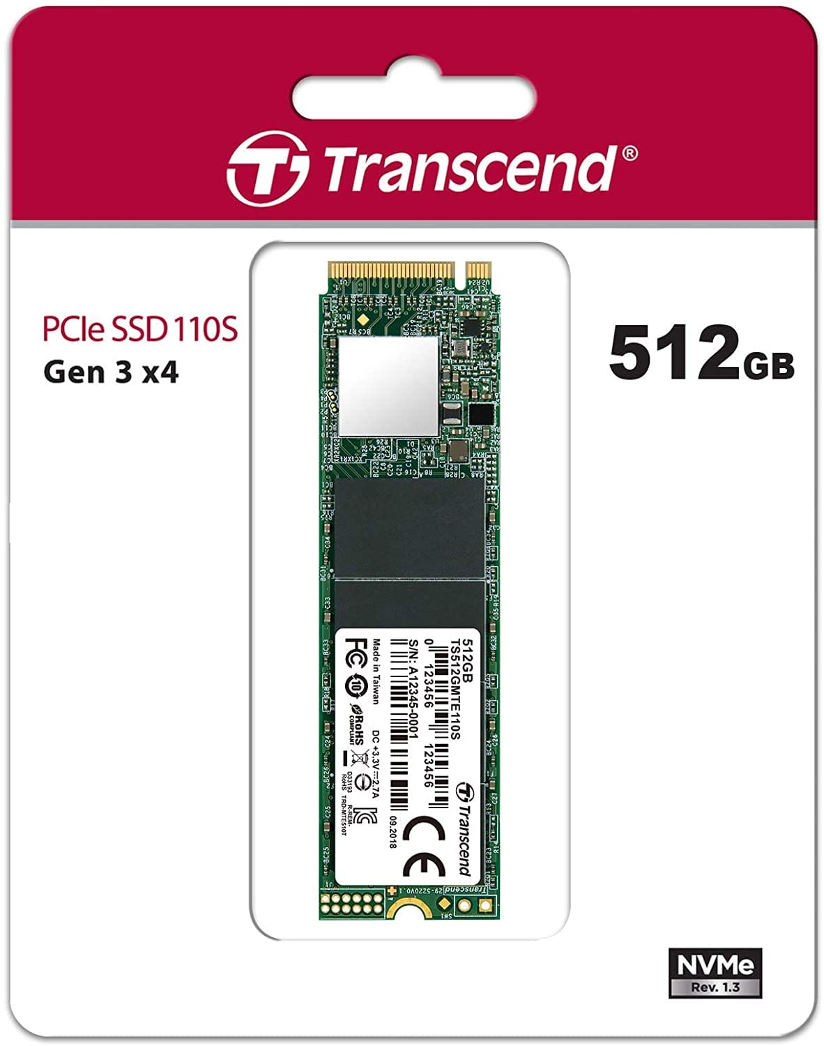 Transcend Internal SSD M.2 PCIe NVMe 2280 512GB